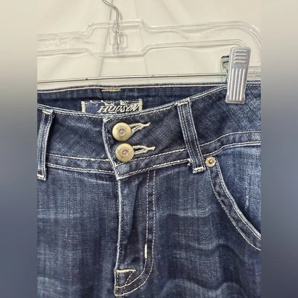 Hudson Bootcut Low Rise Jeans With Double Button Closure And Flap Back Pockets - Picture 6 of 15